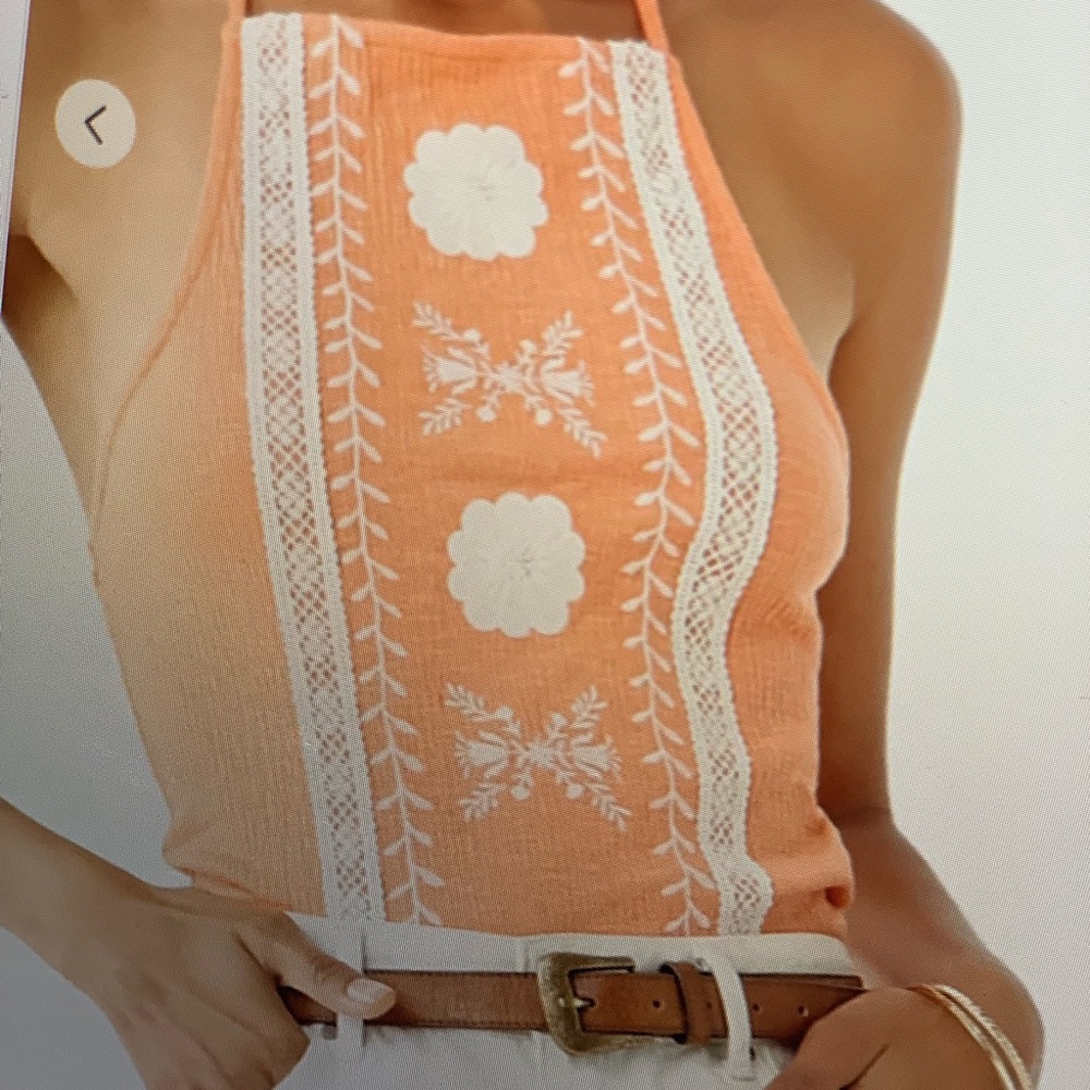 Floral Embroidered Halter Top